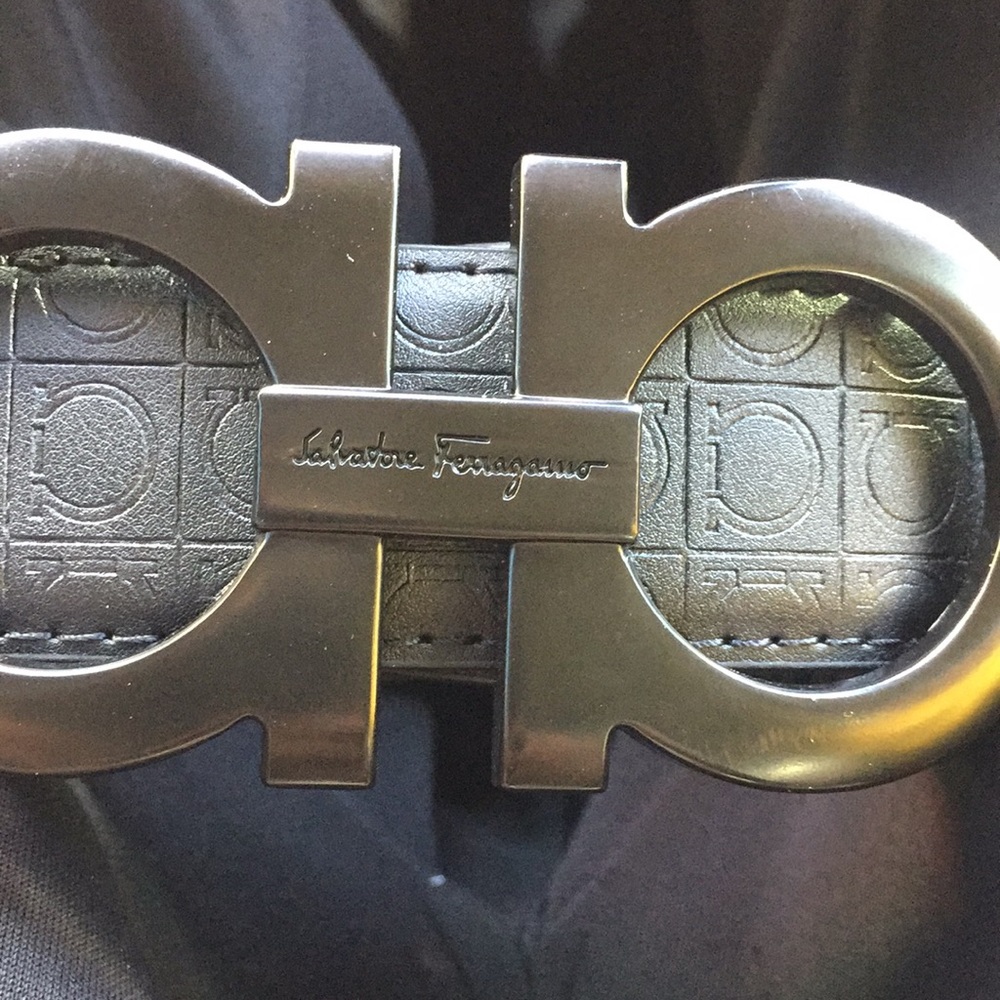 Authentic MidNight Black Salvadore Ferragamo belt